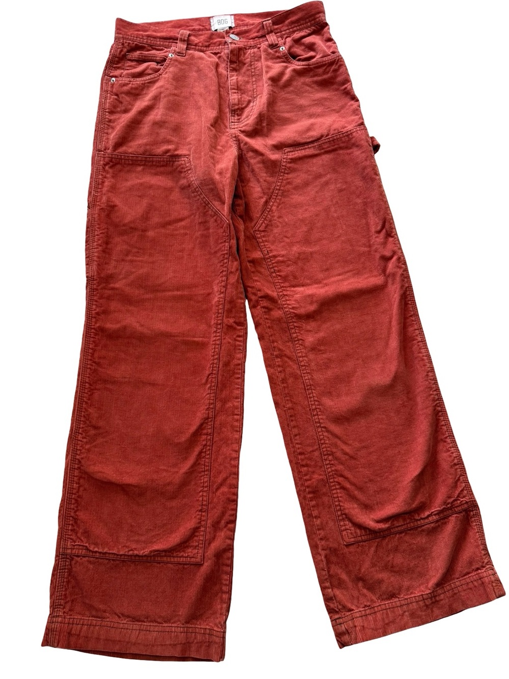 BDG Urban Outfitters Corduroy Carpenter Pants Rust Wide Leg Size 30